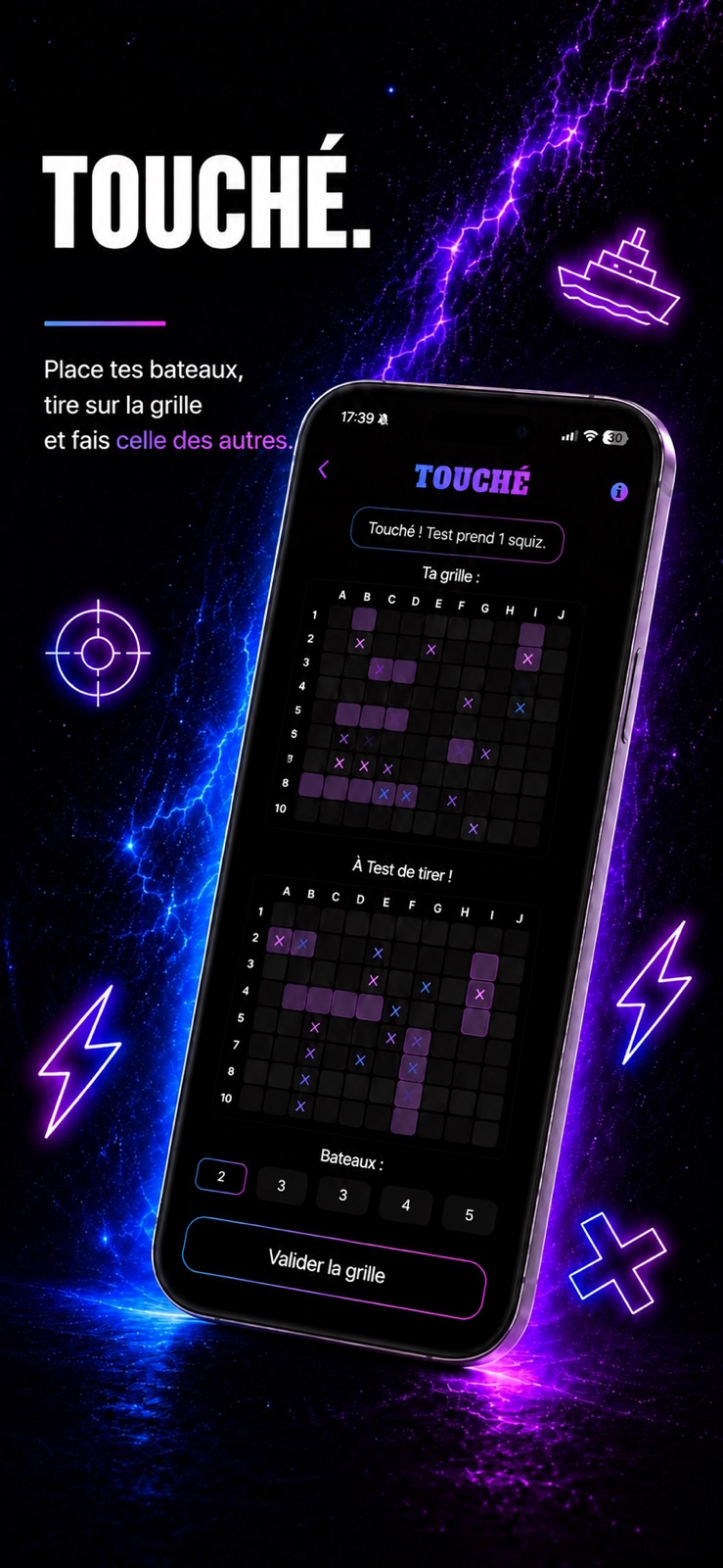 Touché, la bataille navale entre amis